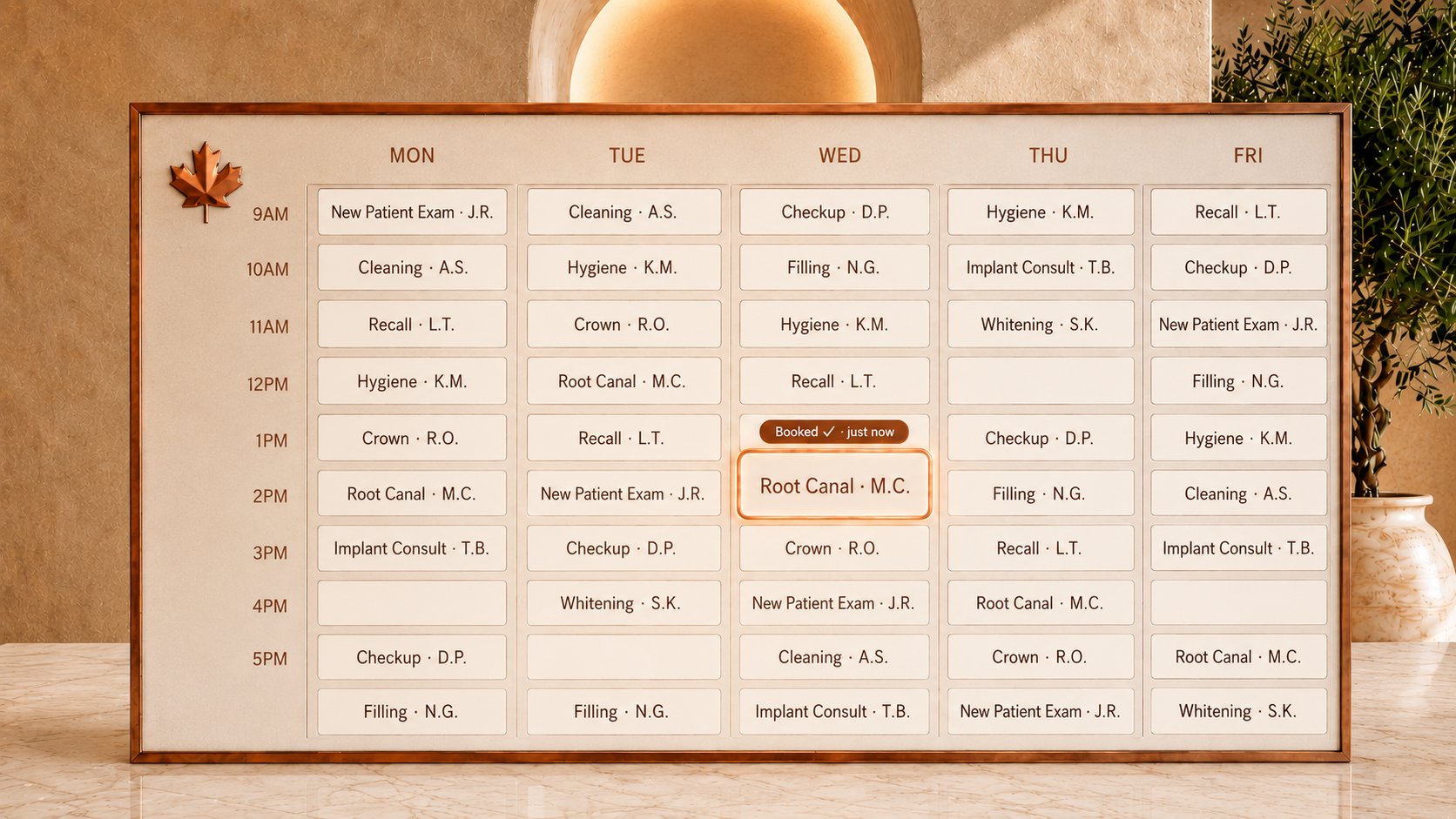 Live calendar booking